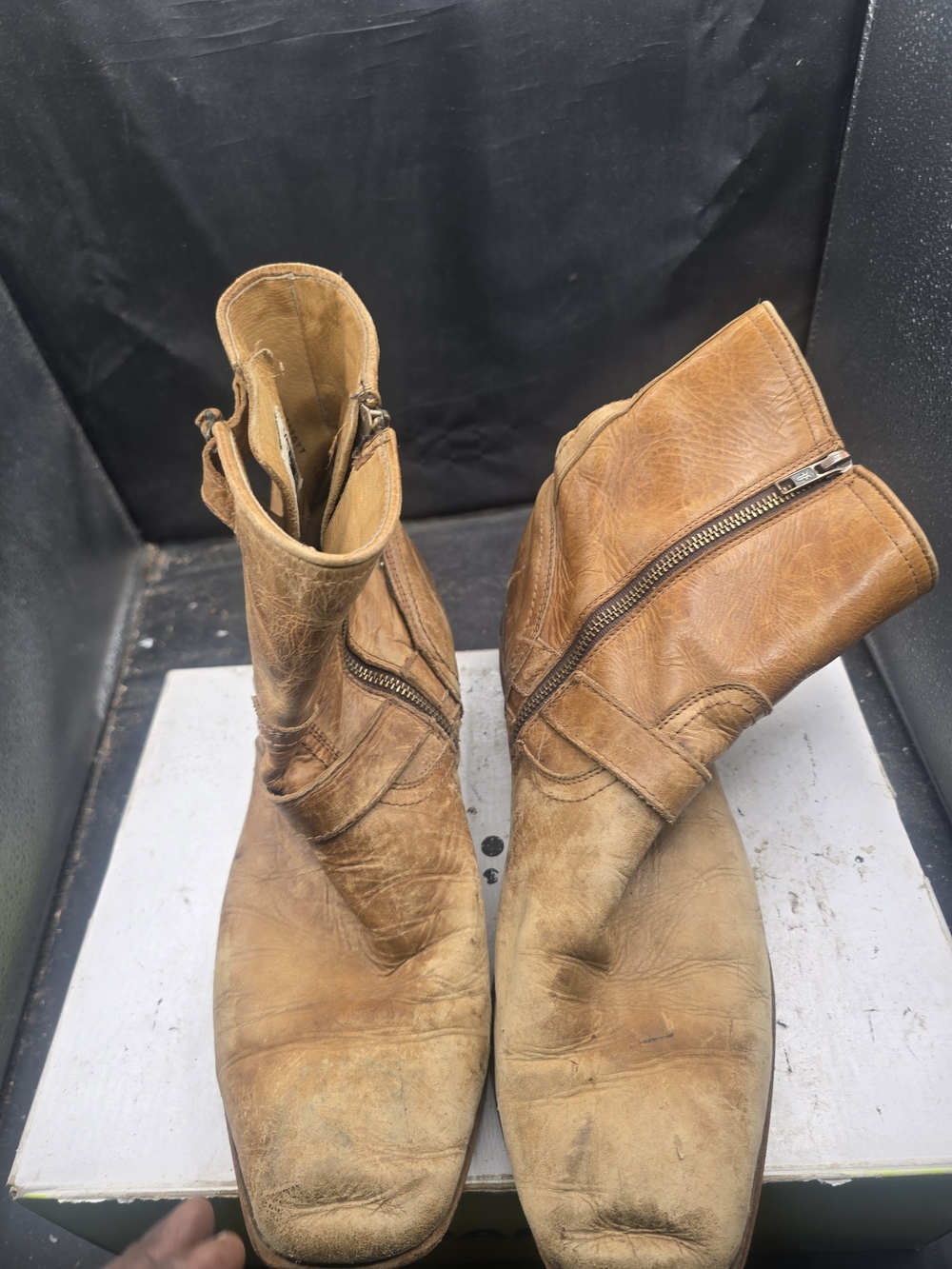 Frye Brown Leather Men's Chukka Zip Boots